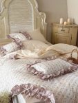 Pink Floral Ruffle Bedding Set