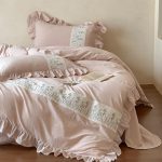 Pink Botanical Ruffle Bedding Set